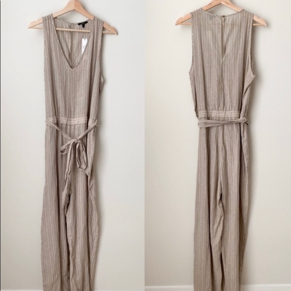 Anthropologie linen blend jumpsuit by DREW